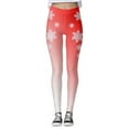 thumbnail image 4 of NIEWTR Womens Christmas Warm Leggings Leggings for Women Comfortable Workout Out Leggings Christmas Print Color Block(Watermelon Red,S), 4 of 5