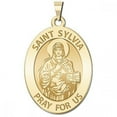 thumbnail image 2 of Picturesonoold.Com Saint Sylvia Religious Medal Oval - 1/2 x 2/3 inch Size of Dime, Sterling Silver, 2 of 2