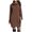 Brown, variant on Women's Solid Elegant Stretchy Long Sleeve Turtleneck Sweatshirt Short Dress, Fall and Winter Casual Wear with Comfortable Fit, Versatile for Daily Use,Army Green,3XL