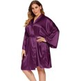 thumbnail image 1 of GFDYREE Women's Plus Size Satin Robes Plus Size Silky Kimonos Robes Sleepwear,Short, 1 of 5