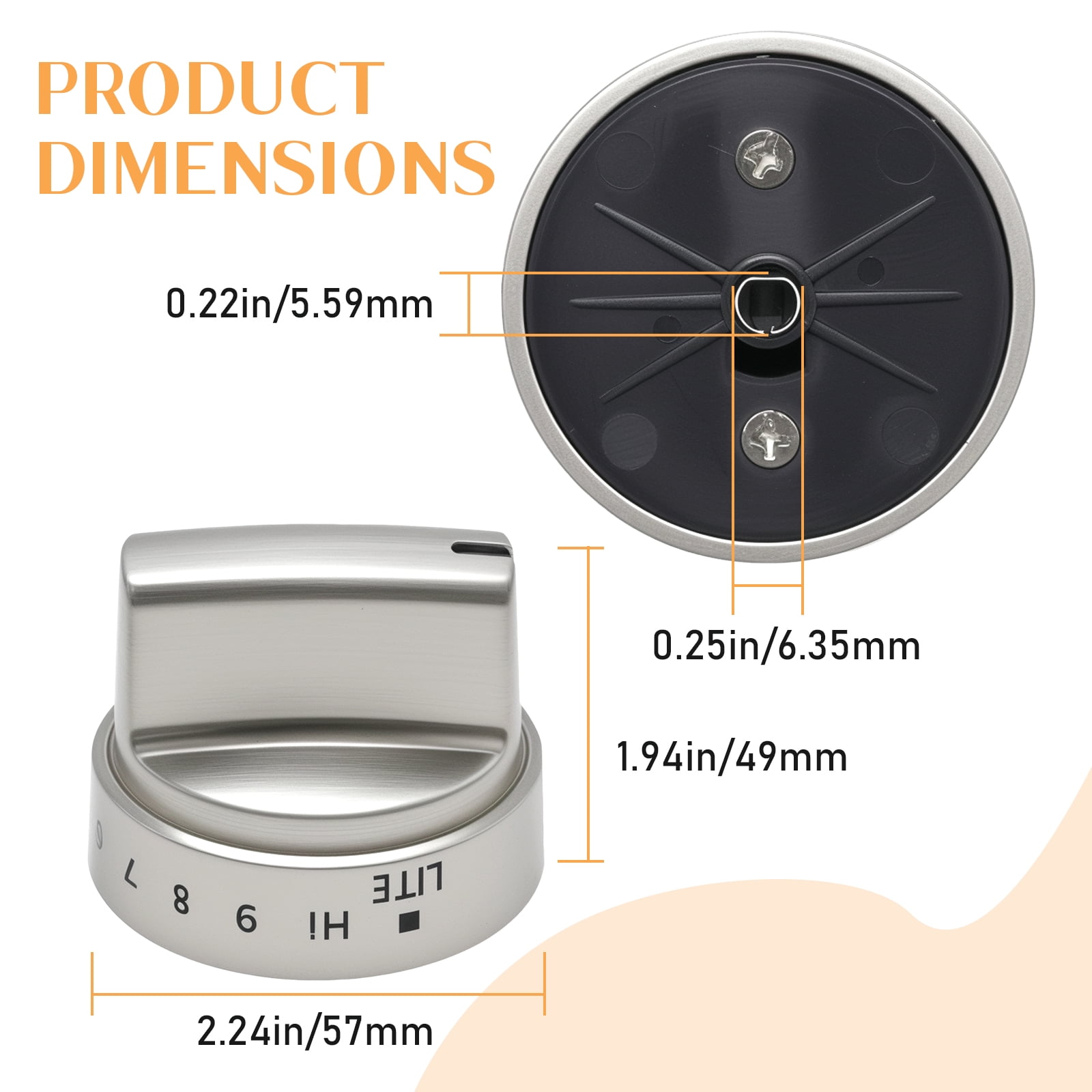 5 Pcs Black Plastic WB03X24818 Stove Knobs, Replacement Parts for GE Adora JGB700SEJ4SS JGB735SP1SS JGB700SE1SS Gas Range Cooktop Oven