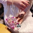 thumbnail image 3 of for iPhone 15 Pro Max Glitter Bling Case, Cute 3D Crown Heart Crystal Rhinestone Diamond Sparkle Shiny Gems Pearl with Wrist Strap Women Girls Phone Case for iPhone 15 Pro Max 6.7 inch (Pink), 3 of 4