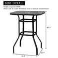 thumbnail image 3 of Lowestbest 31"x 31" x 40" Bar Table, Outdoor table, Wrought Iron Glass High Table, furniture Outdoor Patio Table, Black, 3 of 8