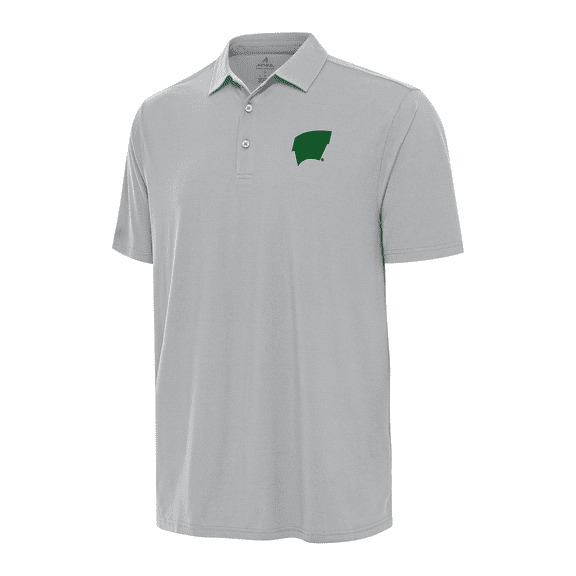 Men's Antigua Gray Wisconsin Badgers St. Patrick's Day Era Polo