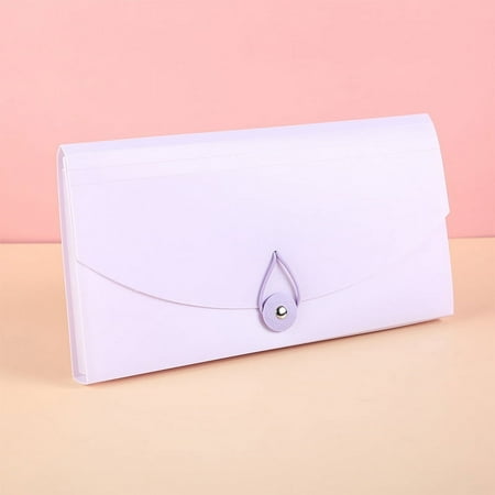 Namzi 2Pcs Folder Organ Bag Pocket Organizer Expandable folders Plastic File folders Purse Storage Bag Mini Expanding Receipt Folder Tax Item File Storage B6 Accordion Bills Holder Wallet,Purple