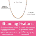 thumbnail image 3 of Cate & Chloe Olivia 18k Rose Gold Plated Tennis Necklace with Simulated Diamond Crystals for Women, 3 of 7