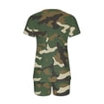 thumbnail image 5 of AKAFMK Women's 2 Piece Pajama Sets Camouflage Print Short Sleeve Loungewear Sets Soft Round Neck Top and Shorts Sleepwear, 5 of 5