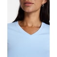 thumbnail image 4 of Time and Tru Women's Slim V Neck Tee with Short Sleeves, Sizes XS-XXXL, 4 of 5