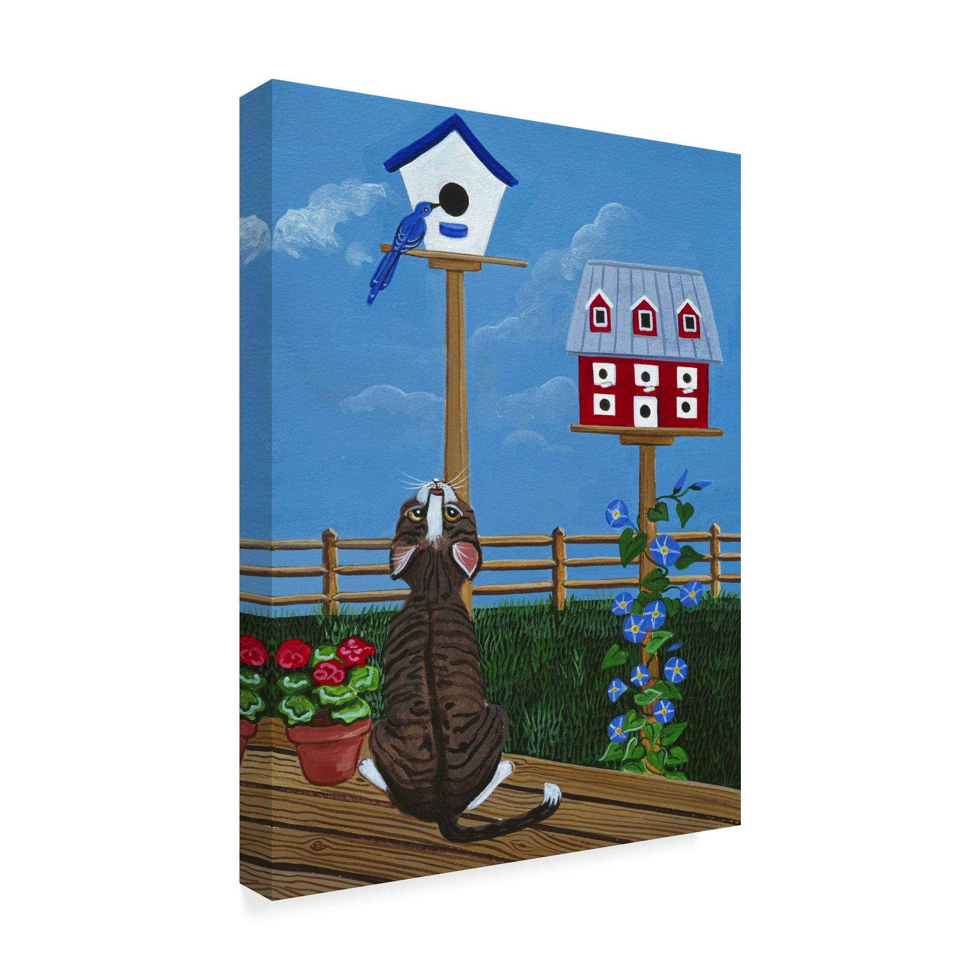 Trademark Fine Art 'Birdhouses' Canvas Art by Jan Panico