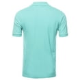 thumbnail image 2 of FashionOutfit Men's Solid Short Sleeves Two Button Placket Long Line Polo Shirt, 2 of 3