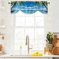 thumbnail image 4 of Summer Beach Landscape Tie Up Valances Curtain, Adjustable Kitchen Coastal Ocean Palm Tree Blue Cloud Sky Wave Valances for Windows Decor, Rod Pocket Short Curtains Set for Bedroom/Bathroom, 42"x12", 4 of 9