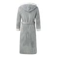 thumbnail image 5 of HBFAGFB Men's Bathrobes Fall and Winter Leisure Padded Thickened Long Robe Soft Pajamas Grey Size M, 5 of 5