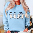thumbnail image 3 of Halloween Ghost Sweatshirts for Women Long Sleeve Crewneck Loose Fit Cute Spooky Printing Pumpkin Top Soft Sweater Costumes, 3 of 4