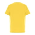 thumbnail image 6 of Jinhomg Cute Tops for Big Kids Casual Comfy Short Sleeve Crew Neck T-Shirts Boys Girls Plain Solid Spring Summer Shirts with Love Heart Pockets Yellow 7 Years, 6 of 7
