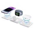 thumbnail image 1 of Cargador Inalámbrico 3 en 1 para iPhone, Estación de Carga 3 en 1 Magnética Plegable, Cargador de Viaje para Múltiples Dispositivos para iPhone, Air Pods, iWatch - Blanco, 1 of 19