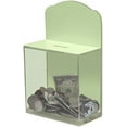 thumbnail image 2 of Acrylic Donation Suggestion collection Box For Fundraising Wall mounted Or Retail Countertop Tip Box with curved edges back wall display area 10 x 6 inches, Lock With set of keys Glow in the dark, 2 of 6