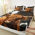 thumbnail image 3 of Castle Fairy Kids Teens Western Highland Cattle Twin Sheet Sets 3pcs,Farmhouse Cow Print Twin Fitted Sheet Microfiber,Vintage Aesthetic Breathable Flat Sheet,Super Cozy Room Decor, 3 of 7