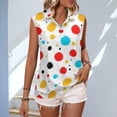 thumbnail image 2 of IWRICH Polka Dot T Shirt for Women Golf Tank Top Tennis Shirt Breathable Sleeveless Tee Casual Summer Tanks White XL, 2 of 5