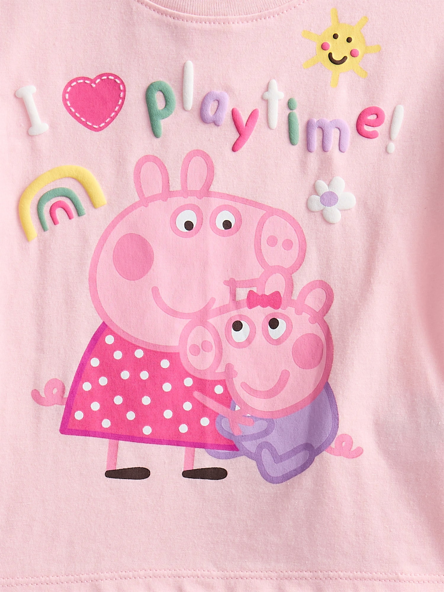 Peppa Pig Baby Girls Graphic Tee and Bike Shorts Set, 2-Piece, Sizes 0/3M-24M