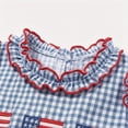 thumbnail image 6 of EliteGoogv Kids Two Pieces Outfit Sets Sleeveless Patriotic Plaid Print Vest Top Ruffle Shorts 4th of July Casual Playwear Toddler Girls 250th Independence Day Outfit,3-4 Years, 6 of 8