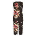 thumbnail image 5 of Conjunto de Verano para las Mujeres Impreso Cuello Redondo sin Mangas Y Pantalones, Casual de Dos Piezas para las Mujeres, 5 of 5