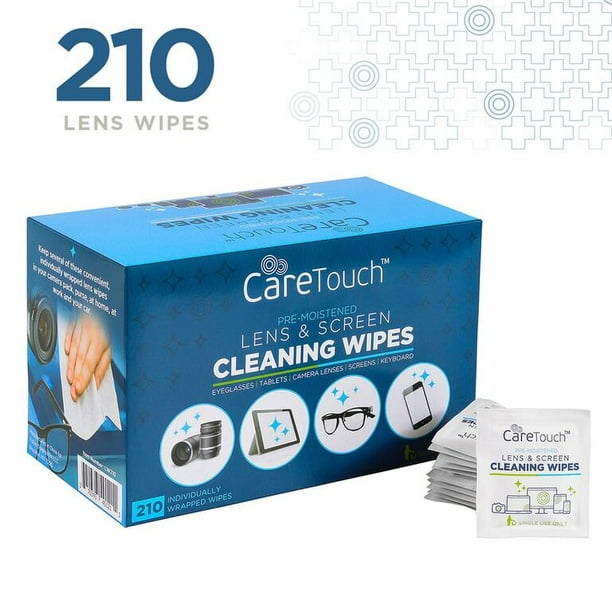 Care Touch Lens Cleaning Wipes Pre Moistened Cleansing Cloths, Great