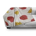 thumbnail image 3 of Fall Leaves Soft Flannel Fleece Throw Blanket, Doodle Style Graphical Shapes of Leaves, Cozy Plush for Indoor and Outdoor Use, 60" x 80", White Mustard Dark Coral, by Ambesonne, 3 of 6