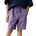 thumbnail image 2 of NAISIBABY Boys Bermuda Shorts Size 6, Drawstring Summer Fashion Active Fit Kids Casual Shorts with Pockets Purple, 2 of 7