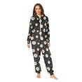 thumbnail image 4 of Adult Christmas Onesie Santa Claus Face and Snowflakes Zipper One-Piece Pajamas Unisex with Pockets, 4 of 6