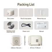 Joydeem Stainless Steel Rice Cooker, Uncoated Non-stick 316L Stainless Steel Inner Pot Rice Cookers, 6 Cup Uncooked, 3L, DFB-D300