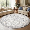 thumbnail image 3 of Area Rug x Vintage Rug Indoor Washable Rug Retro Accent Rug Distressed Carpet Multi Floral Print Country Boho Rug Non Slip Kitchen Bedroom Living Room Dining Room Office, 3 of 9