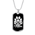 thumbnail image 1 of Chien Mère Patte Collier Blanc en Acier Inoxydable Ou 18k or Chien Tag 24" Chaîne, 1 of 8
