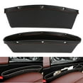 thumbnail image 3 of Black Gap Filler Premium PU Full Leather Console Pocket Organizer, Interior Accessories, Car Seat Side Drop Caddy Catcher, 3 of 5