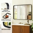 thumbnail image 3 of BEAUTYPEAK Bathroom Mirror 30x48 inch, Modern Round Corner Vanity Wall Mirror，Black, 3 of 7