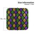 thumbnail image 3 of Kll Square Drink Coasters Set Of 4,Pu Leather Absorbent Coasters Set Decorative Coffee Cup Coasters Housewarming Gift For Home Decor-Mardi Gras Shiny Green Purple, 3 of 9