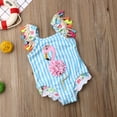 thumbnail image 5 of Musuos Baby Girls One Piece Swimsuit 3D Flamingo Tassels Ruffle Stripe Swimwear, 5 of 6