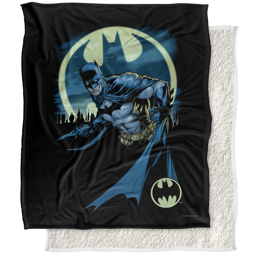 Batman Blanket, 50"x60", Heed The Call Rope Silky Touch Sherpa Back
