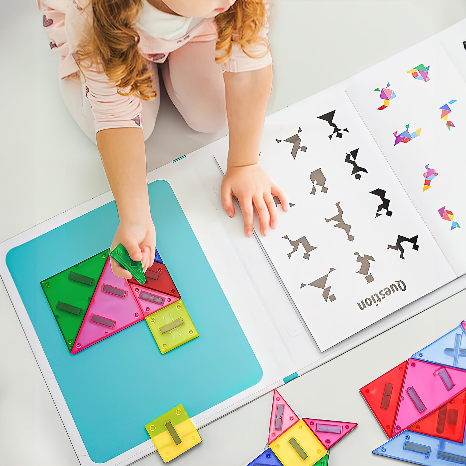Flooye Tangram Logic Board Jigsaw Puzzles, Durable
