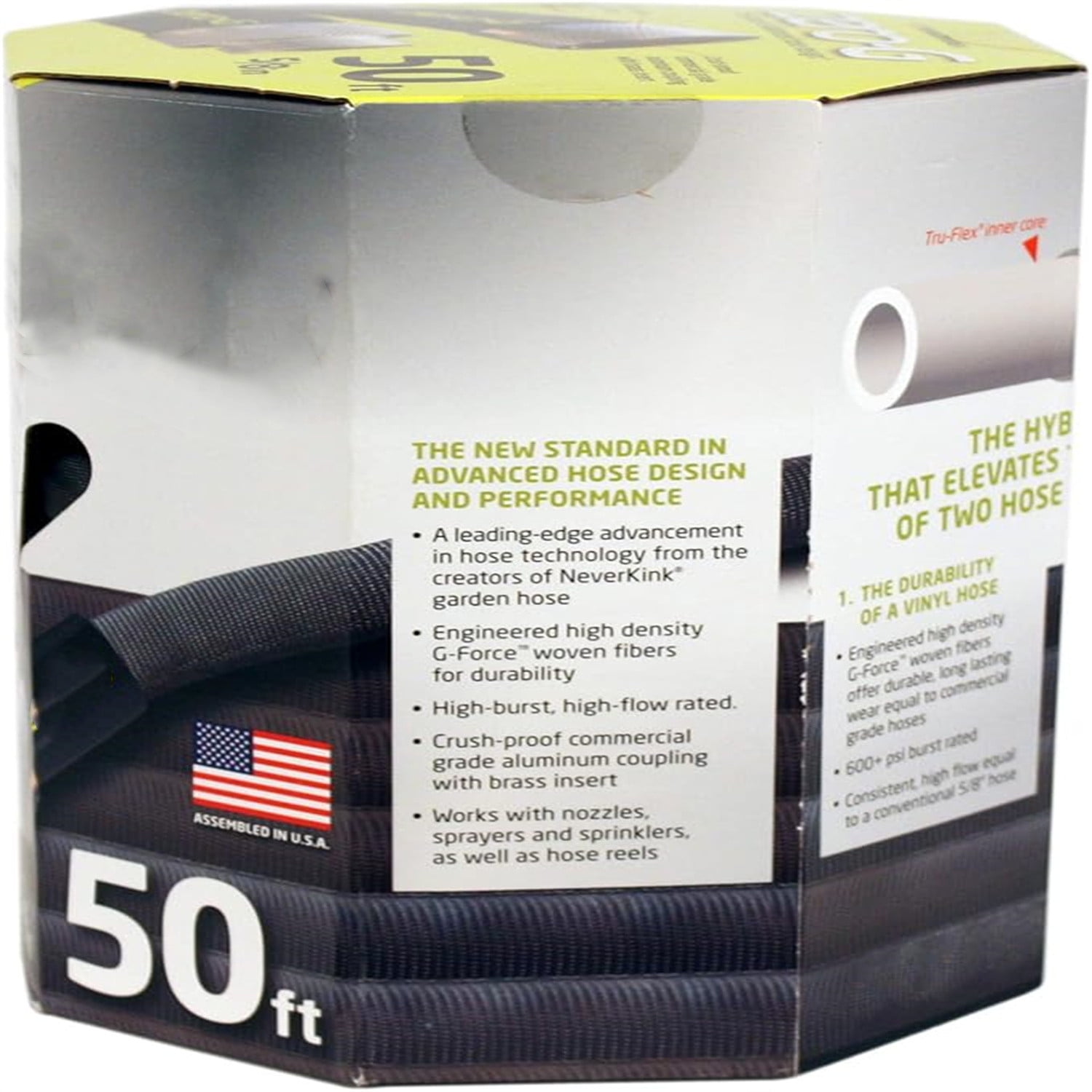4001-50 Kink Resistant Garden Hose, 5/8" X 50', Black