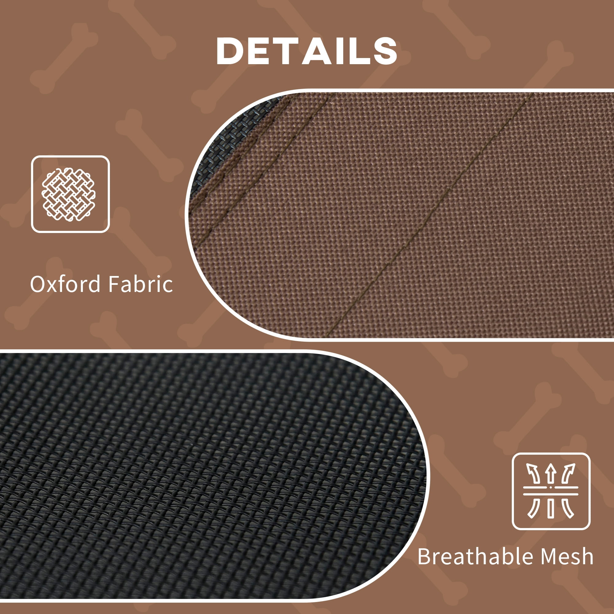 PawHut Elevated Dog Bed with Removable Canopy, Outdoor Dog Cot with UV Protection Canopy Shade, 48 inch Large Pet Bed for Camping, Coffee