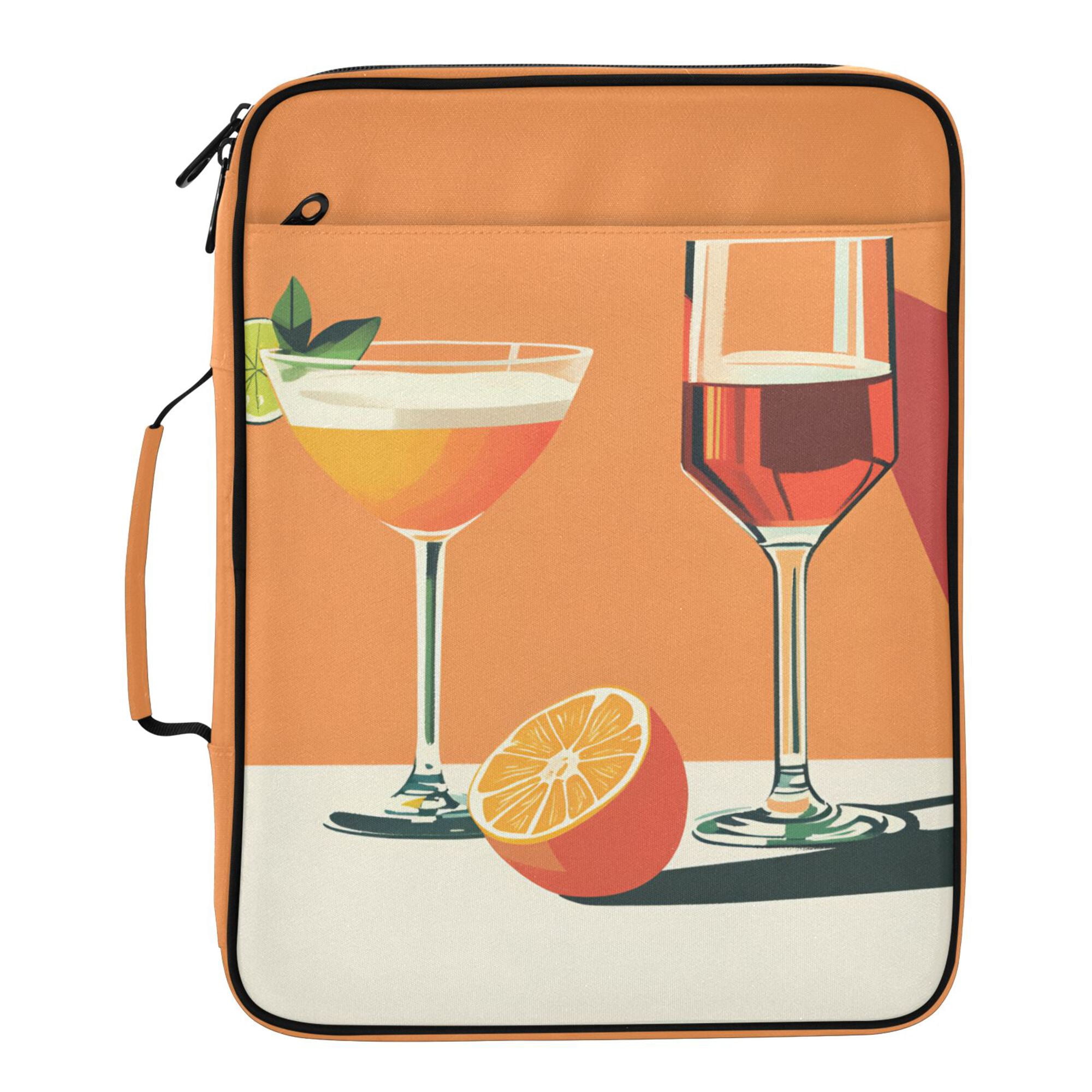 FORMRS Accordion File Folder A4 Size 7-Pocket Expanding Document Organizer Bag with 3 Ring Binder, Orange Glasses