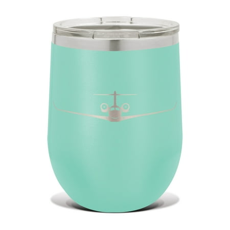 

Citation X Wine Tumbler 12 oz - Laser Engraved - Polar Camel - Stainess Steel - Vacuum Insulated - Double Walled - Wine Glass - Stemless - Drinkware Clear Lid - business jet - Teal