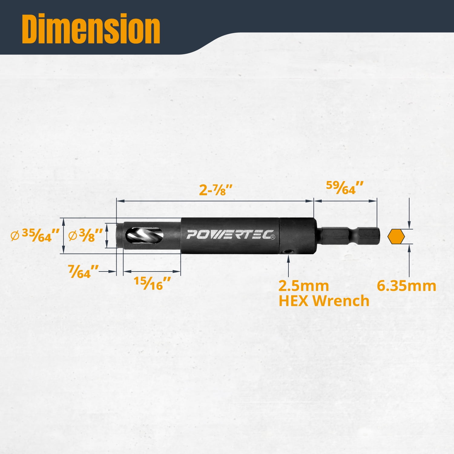 POWERTEC Shelf Pin Jig with 1/4" Self Pin Bit, Self Centering Drill Bit for 3/8' Holes (71653)