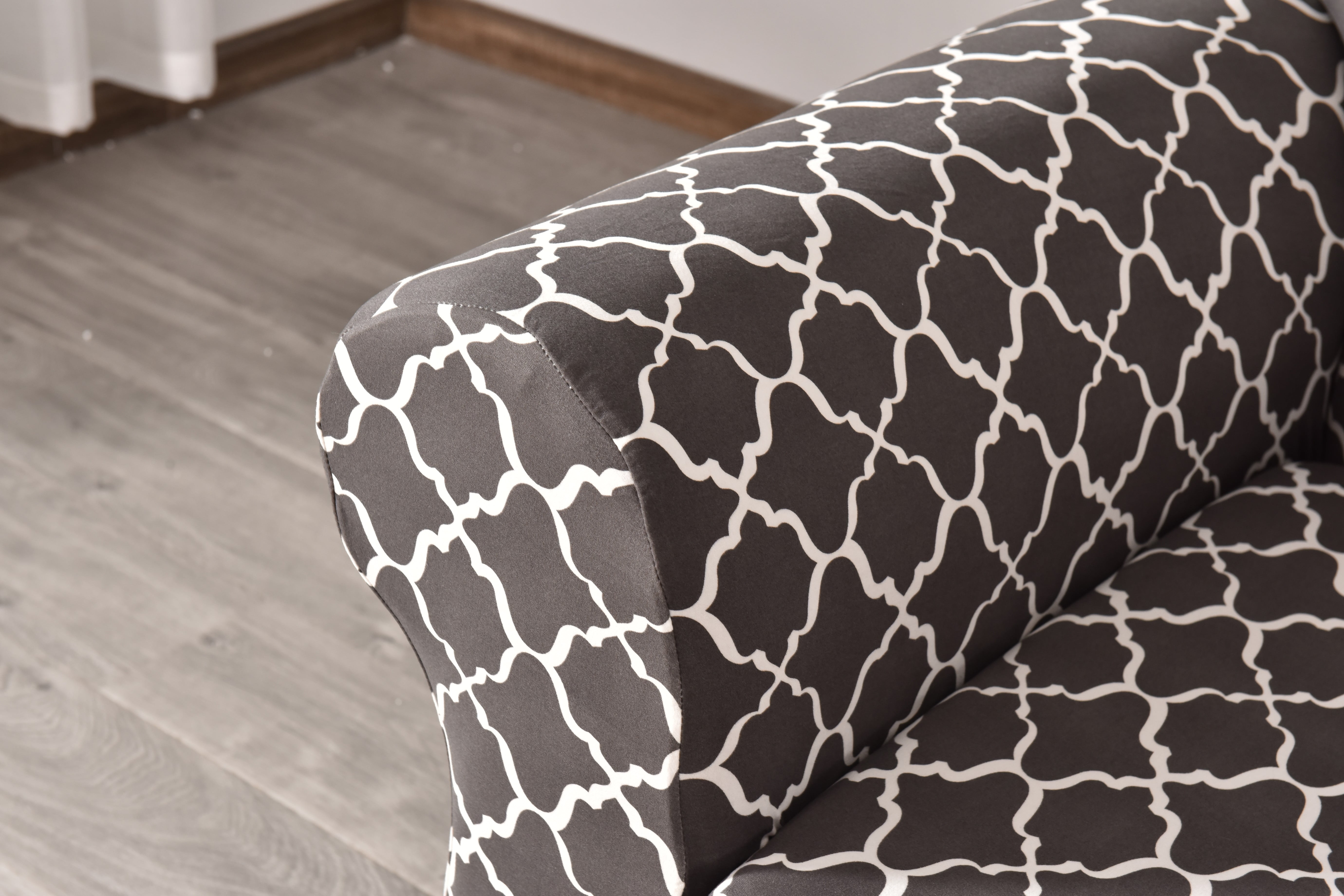 Stretch Sofa Slipcover 1-Piece Non Slip Couch Sofa Cover, Washable Sofa Protector with Elastic Bottom 1-4 Seater For Moving Furniture Living Room(Sofa 4-seater,Gray)