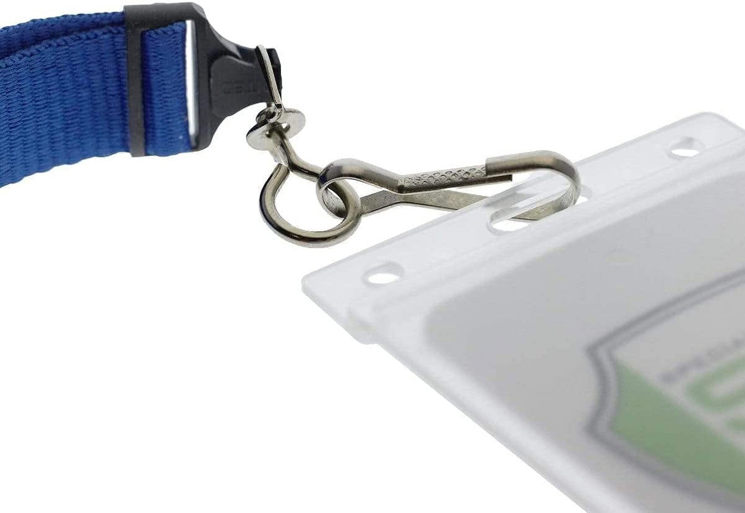 50 Pack - Hard Plastic Badge Holder with Thumb Notch Slide Removal - Vertical Side Load - Clear Frosted Rigid Plastic - Holds One Standard Credit Card Sized Name Badge by Specialist ID