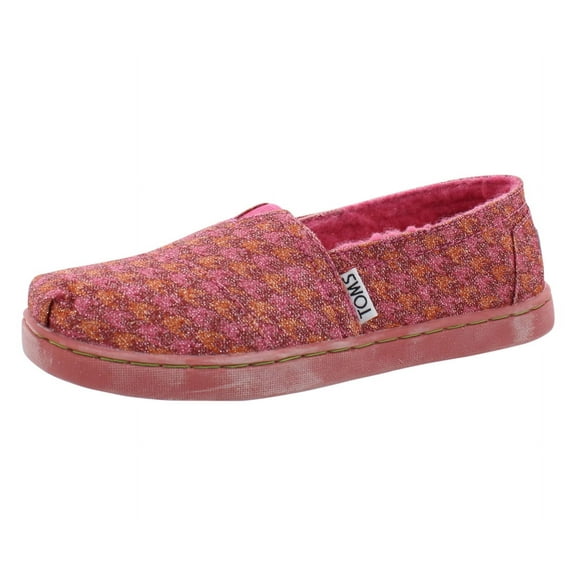 Toms Classic Houndstooth Girl's Shoes Size 13, Color: Red