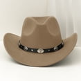 thumbnail image 2 of sususu Cowboy Hat for Men Western Wide Brim Hat with Metallic Accents – Adjustable Cotton-Blend for Daily Wear,Outdoor,Travel Khaki, 2 of 7