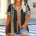 thumbnail image 4 of Plus Size Tops for Women Vintage Print T-Shirts Short Sleeve V Neck Shirts Summer Casual Loose Blouse Beach Vacation Outfits, 4 of 6