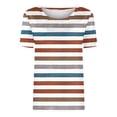 thumbnail image 4 of Puntoco Liquidación de camisetas cortas para mujer Camiseta estampada informal y de moda para mujer con cuello redondo y manga corta, 4 of 4