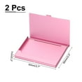 thumbnail image 2 of Small Business Card Holder, 2Pcs Alloy Name Card Holder Bling, Pink, 2 of 6